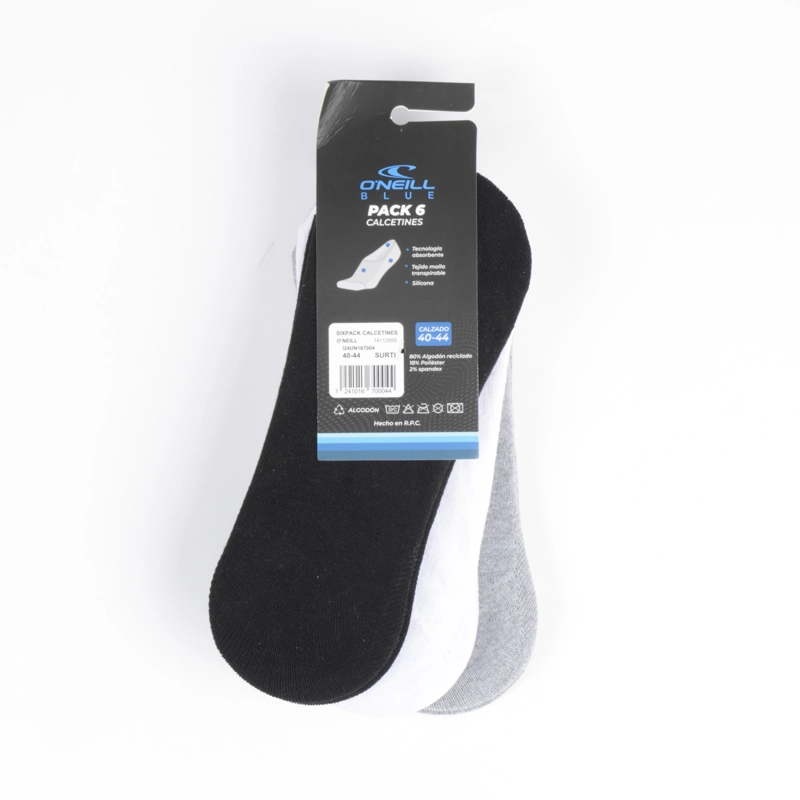 SIXPACK CALCETINES ALGODÓN ONEILL DAYLY FOOTIE TRICOLOR - 3
