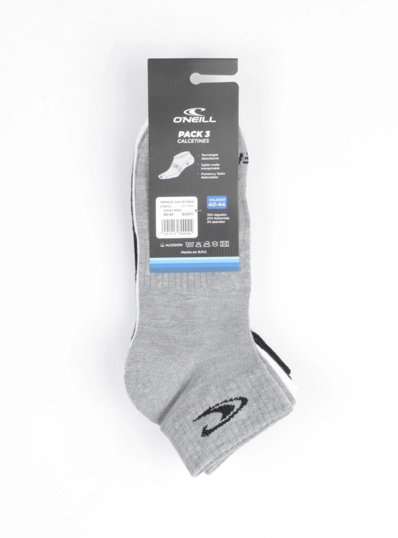 TRIPACK CALCETINES ALGODÓN ONEILL DAYLY FOOTIE TRICOLOR - 3