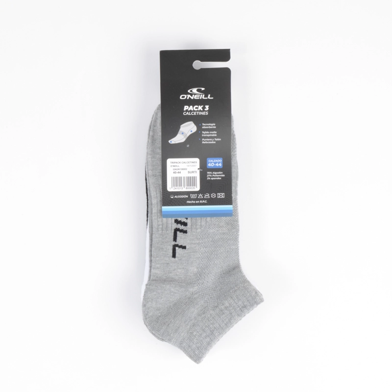 TRIPACK CALCETINES ALGODÓN ONEILL SNEAKER TRICOLOR - 3