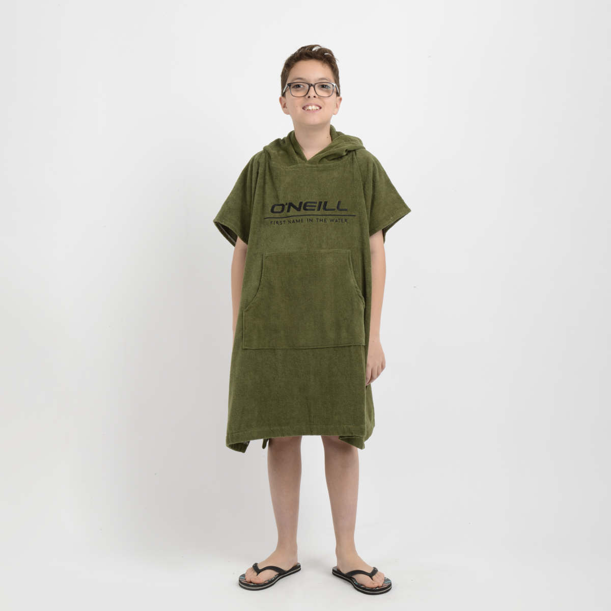 PONCHO TOALLA CALI BOY VERDE OSCURO - 1