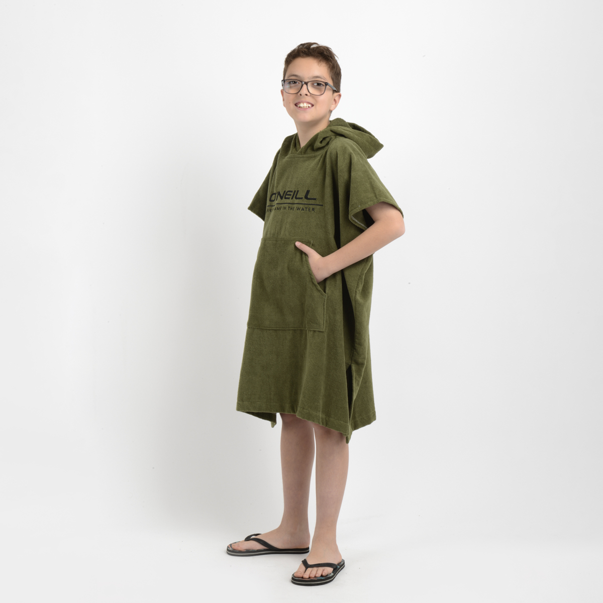 PONCHO TOALLA CALI BOY VERDE OSCURO - 2
