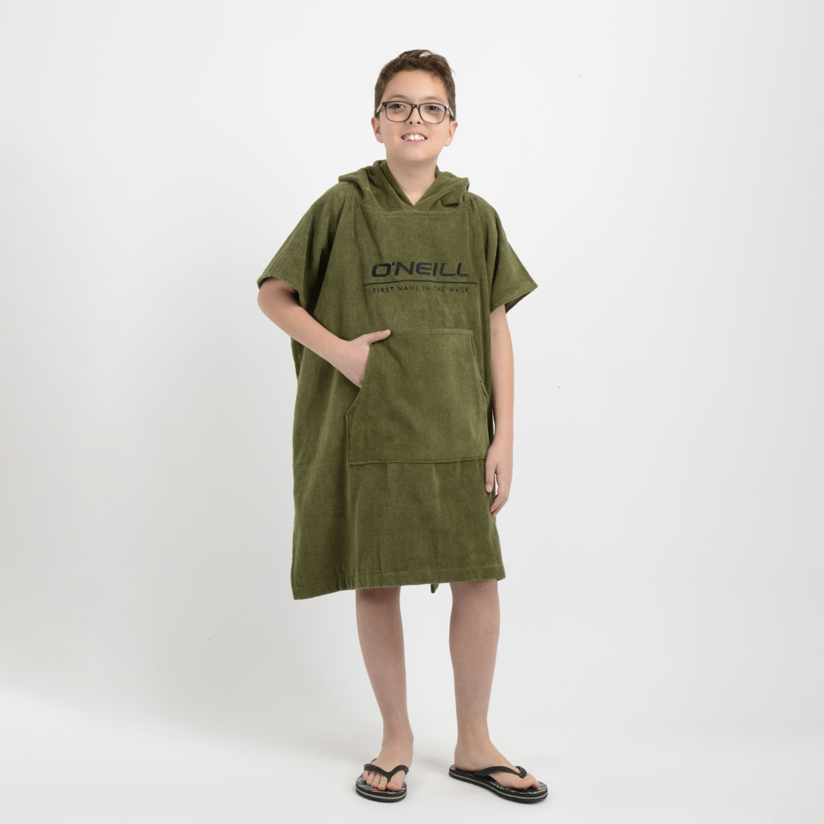 PONCHO TOALLA CALI BOY VERDE OSCURO - 3