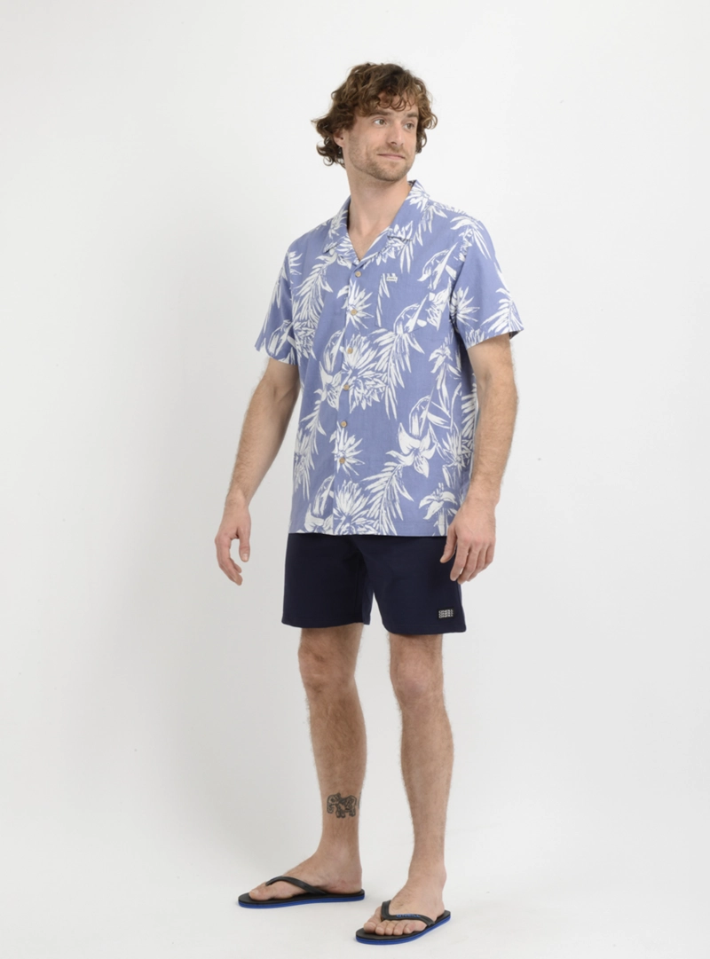 CAMISA MANGA CORTA TROPICANA  AZUL - 2