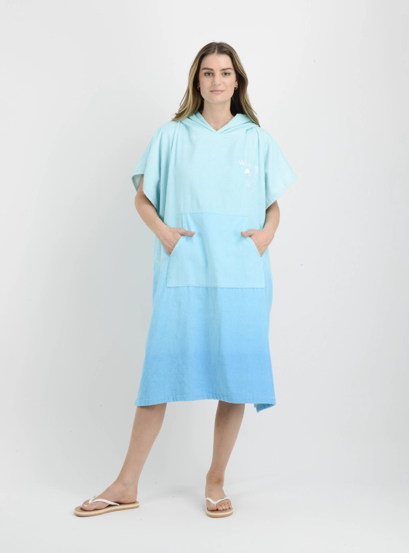 PONCHO TOALLA WOW AZUL - 1