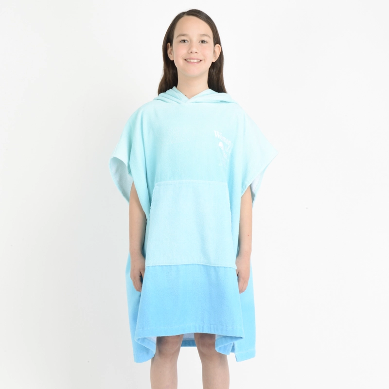 PONCHO TOALLA WOW GIRL  AZUL TURQUESA / AGUA - 1