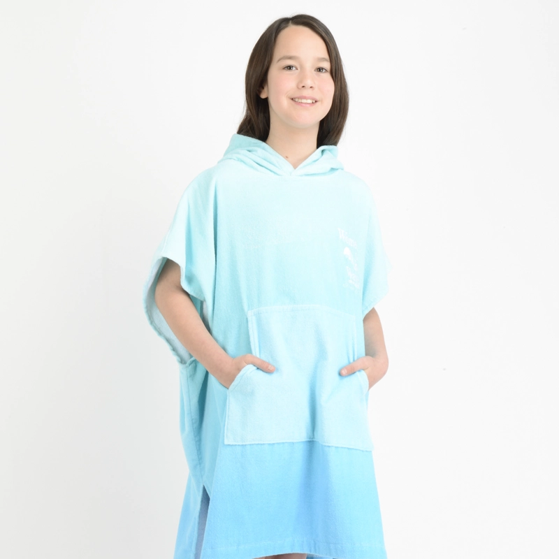 PONCHO TOALLA WOW GIRL  AZUL TURQUESA / AGUA - 3