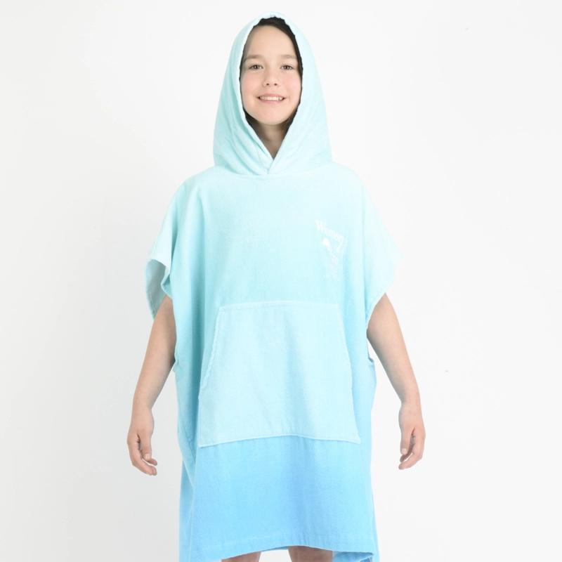 PONCHO TOALLA WOW GIRL  AZUL TURQUESA / AGUA - 5