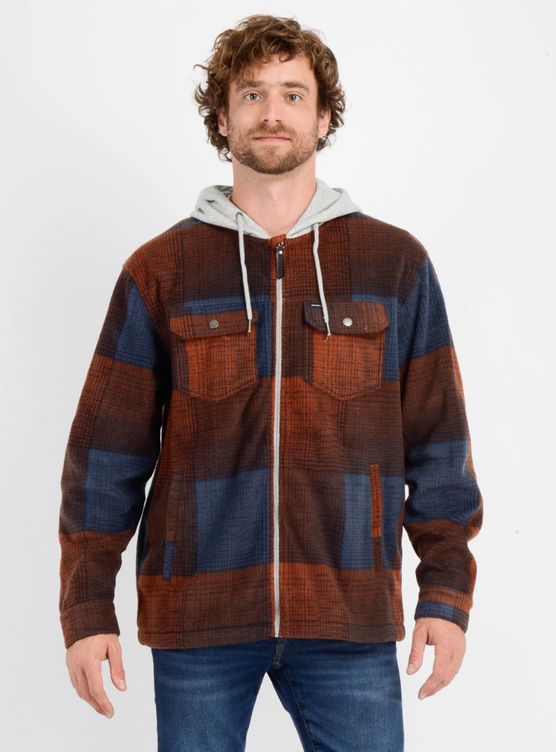 CAMISA POLAR CLAYTON HOOD AZUL - 1