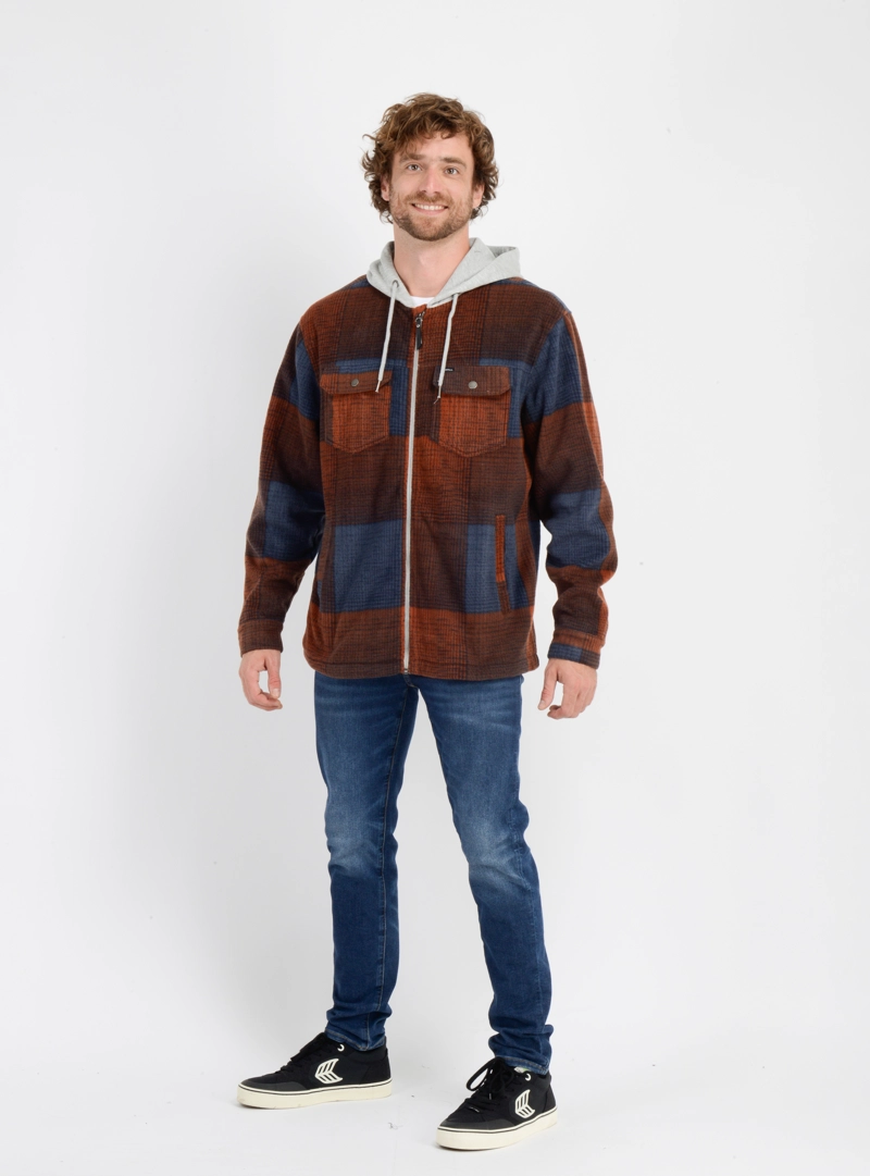 CAMISA POLAR CLAYTON HOOD AZUL - 3