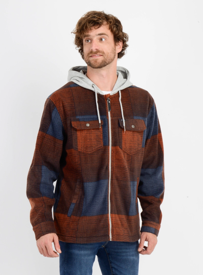 CAMISA POLAR CLAYTON HOOD AZUL - 4