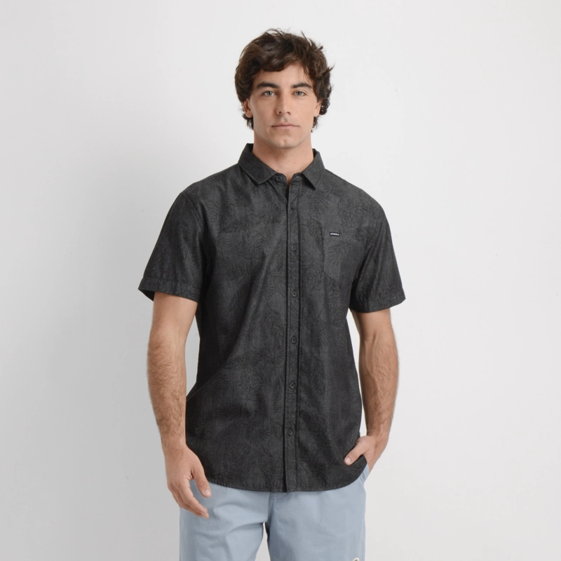 CAMISA MANGA CORTA PERSON GRIS OSCURO - 1