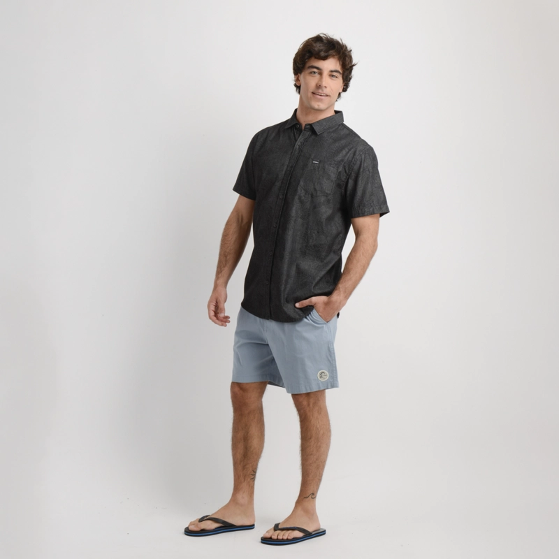 CAMISA MANGA CORTA PERSON GRIS OSCURO - 3