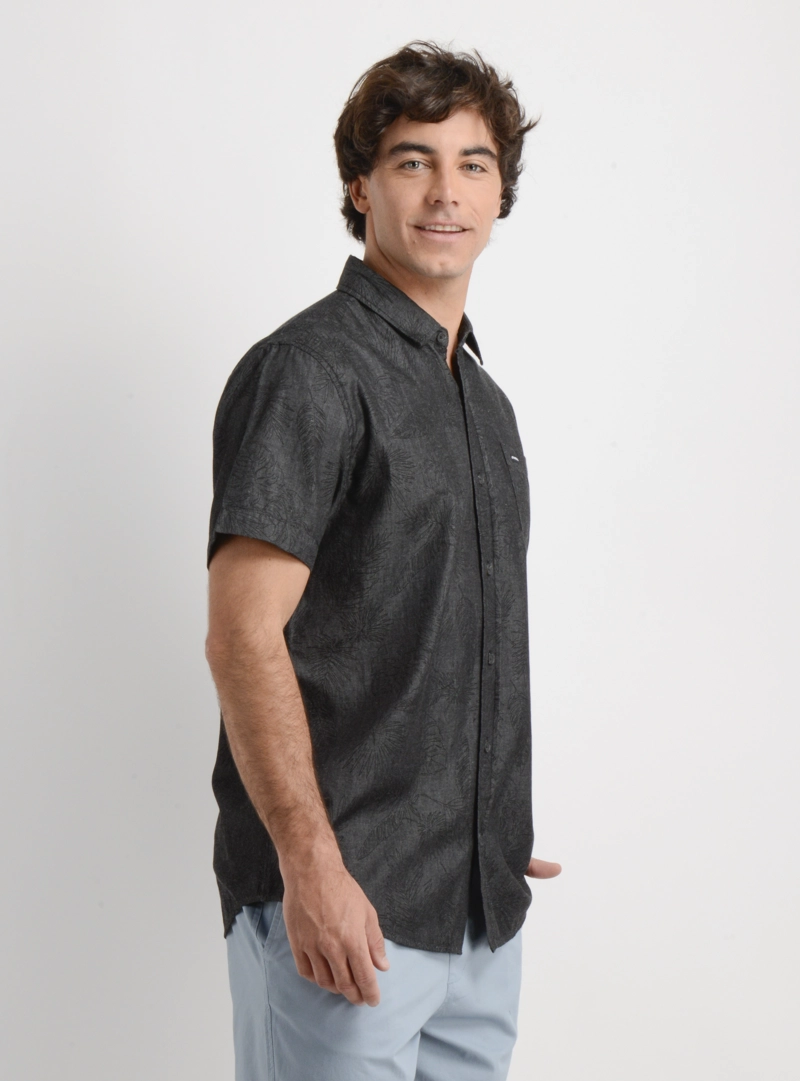 CAMISA MANGA CORTA PERSON GRIS OSCURO - 4