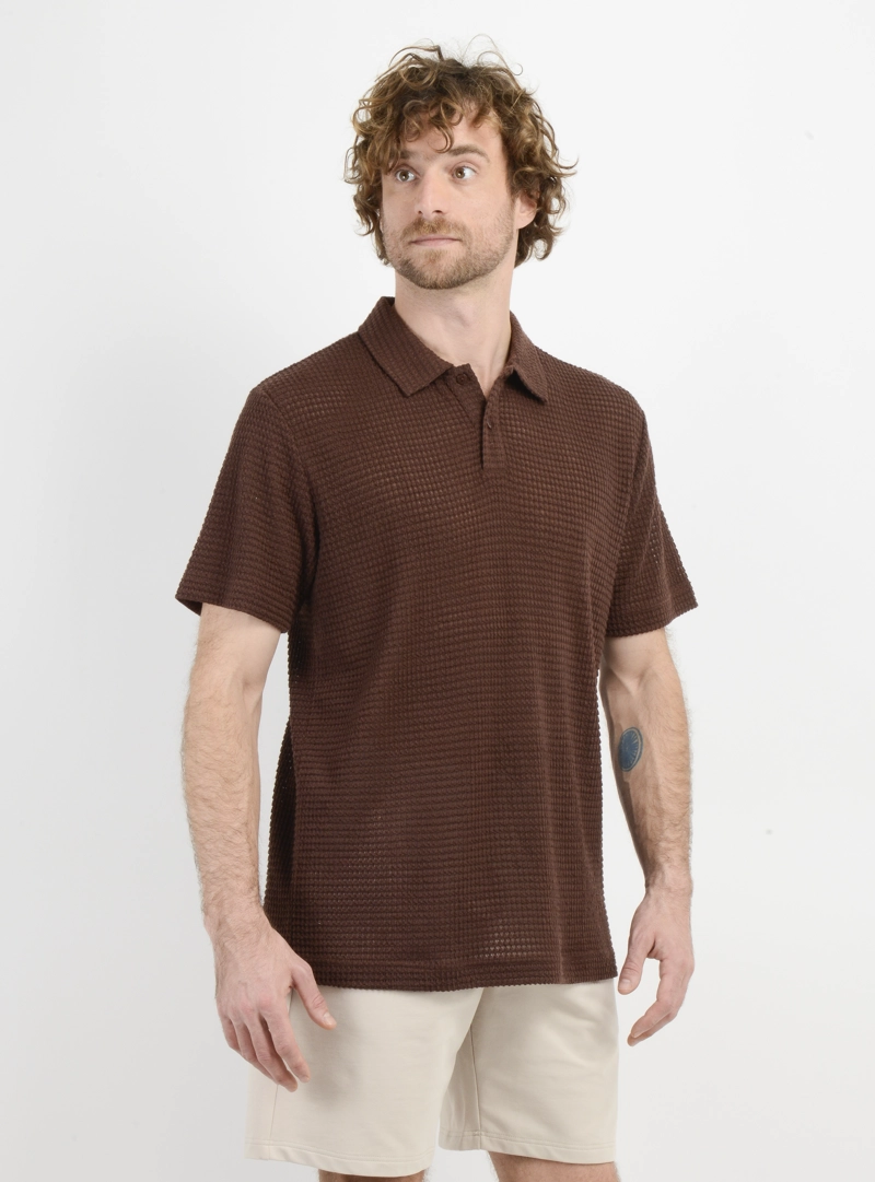 POLERA TEJIDA MANGA CORTA GRAVEY CAFE - 4