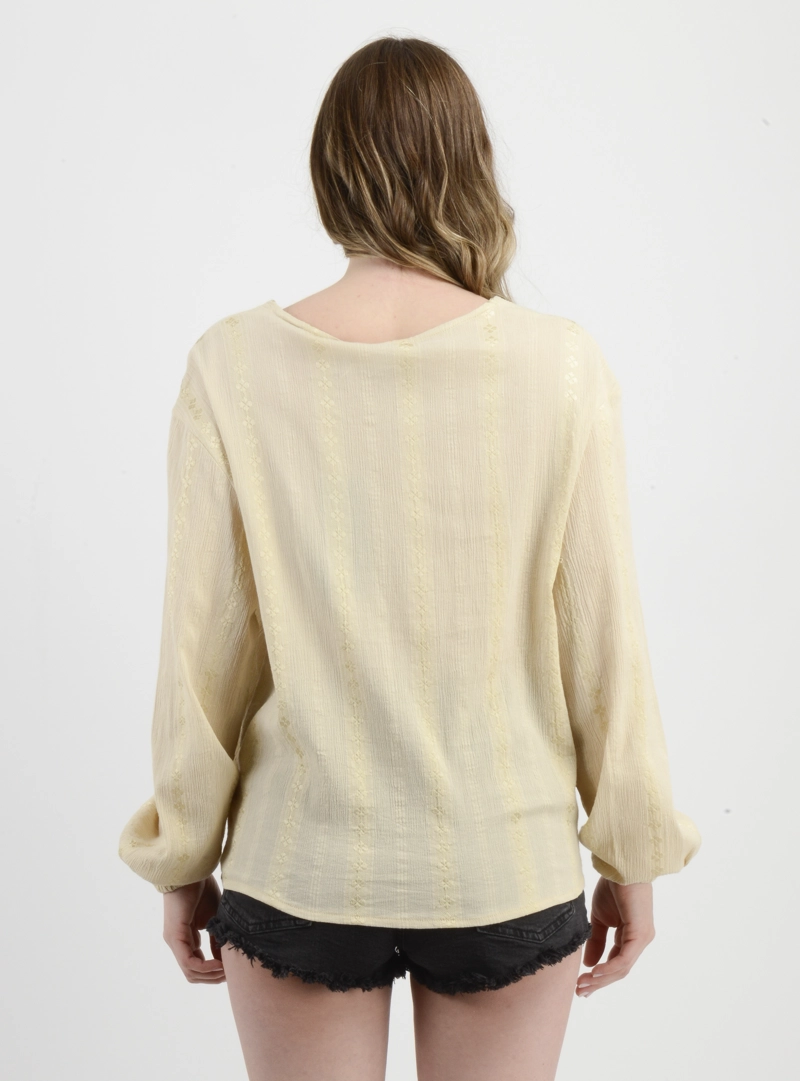 BLUSA MANGA LARGA MARY BEIGE - 2
