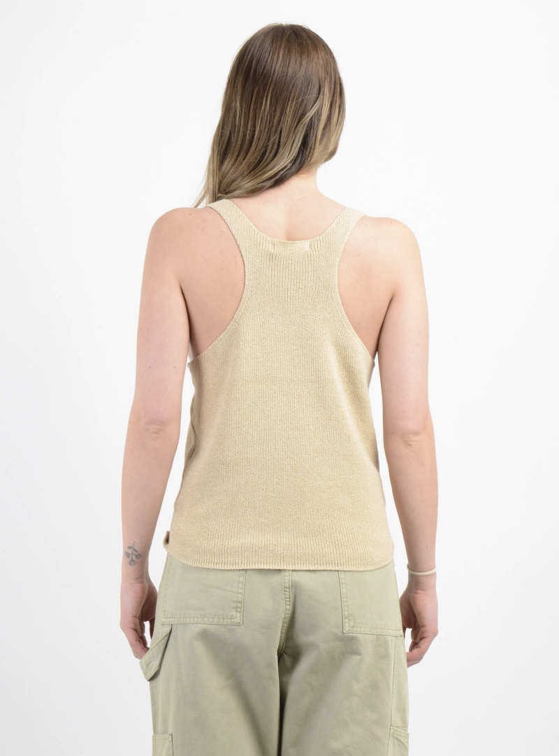 POLERA TEJIDA SIN MANGAS KAILEY BEIGE - 2