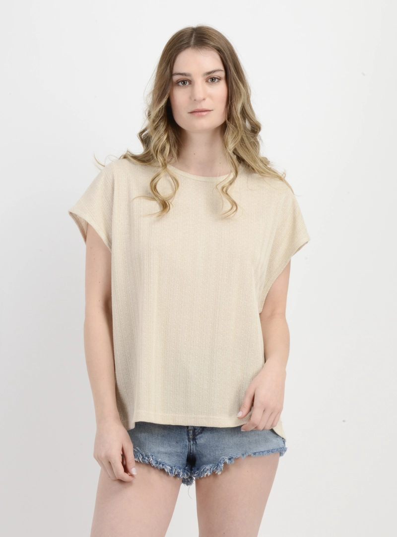 POLERA MANGA CORTA JULIE BEIGE - 1