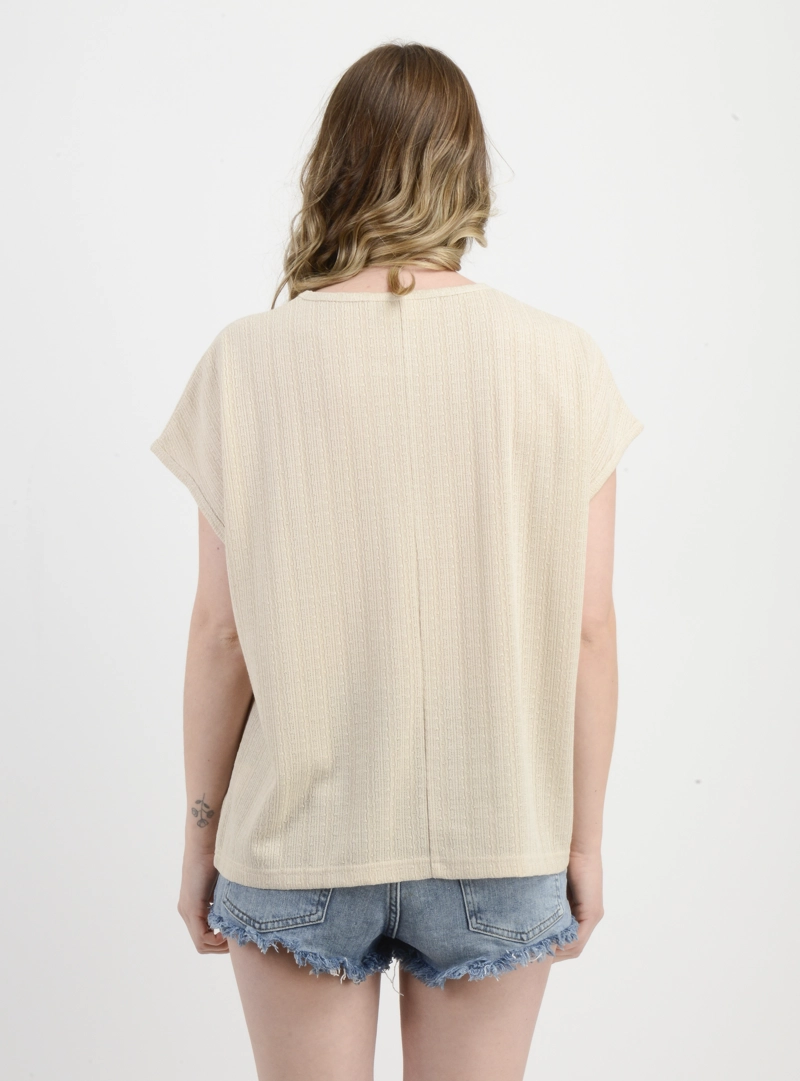 POLERA MANGA CORTA JULIE BEIGE - 2