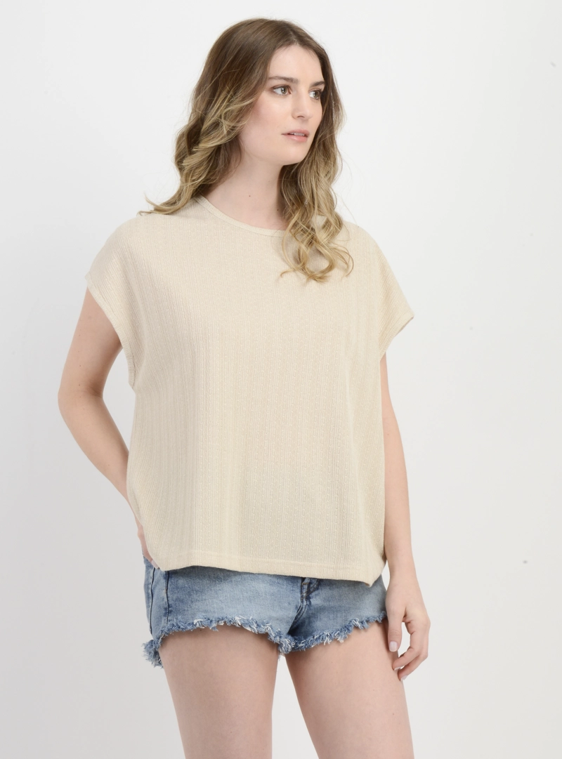POLERA MANGA CORTA JULIE BEIGE - 4
