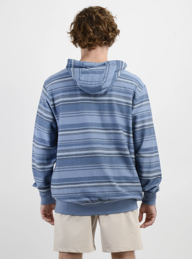 POLERON BAVARO STRIPE HOODIE AZUL - 2