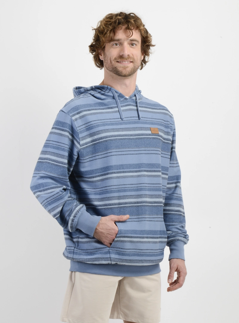 POLERON BAVARO STRIPE HOODIE AZUL - 4
