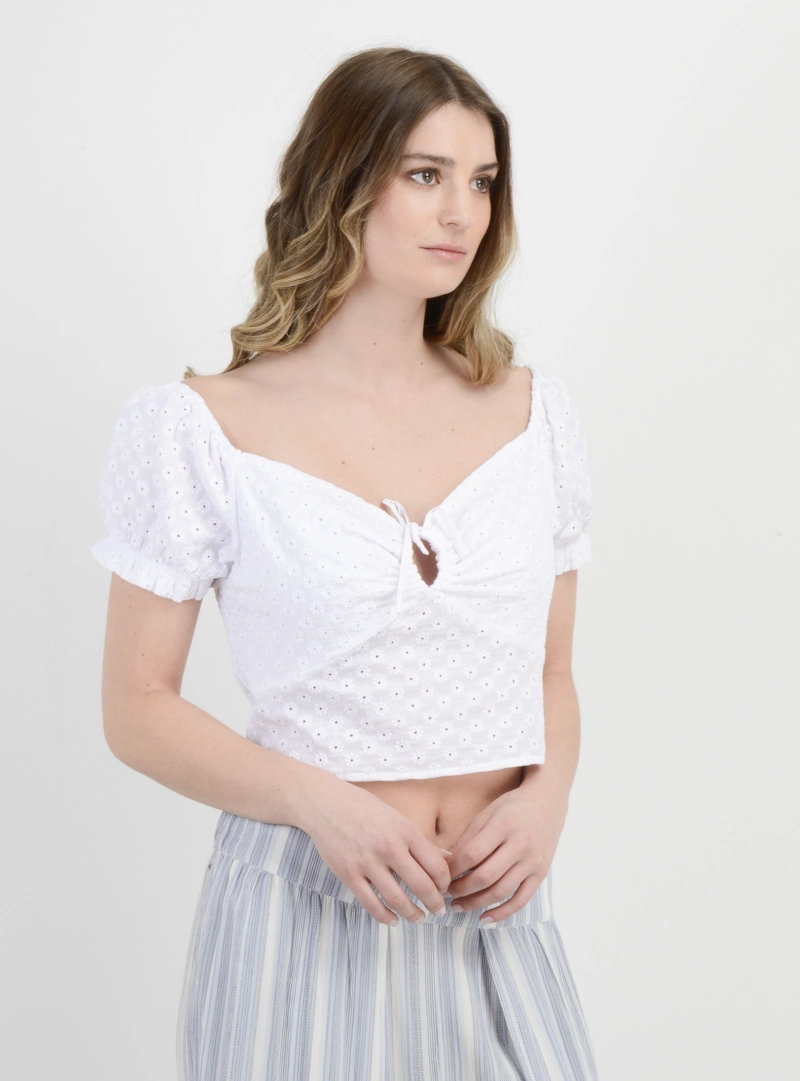 BLUSA MANGA CORTA HOXIE BLANCO - 4