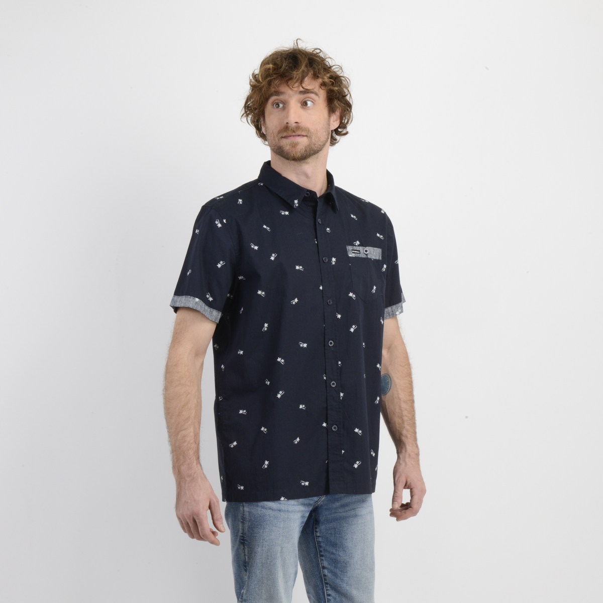 CAMISA MANGA CORTA BLUSTER AZUL OSCURO