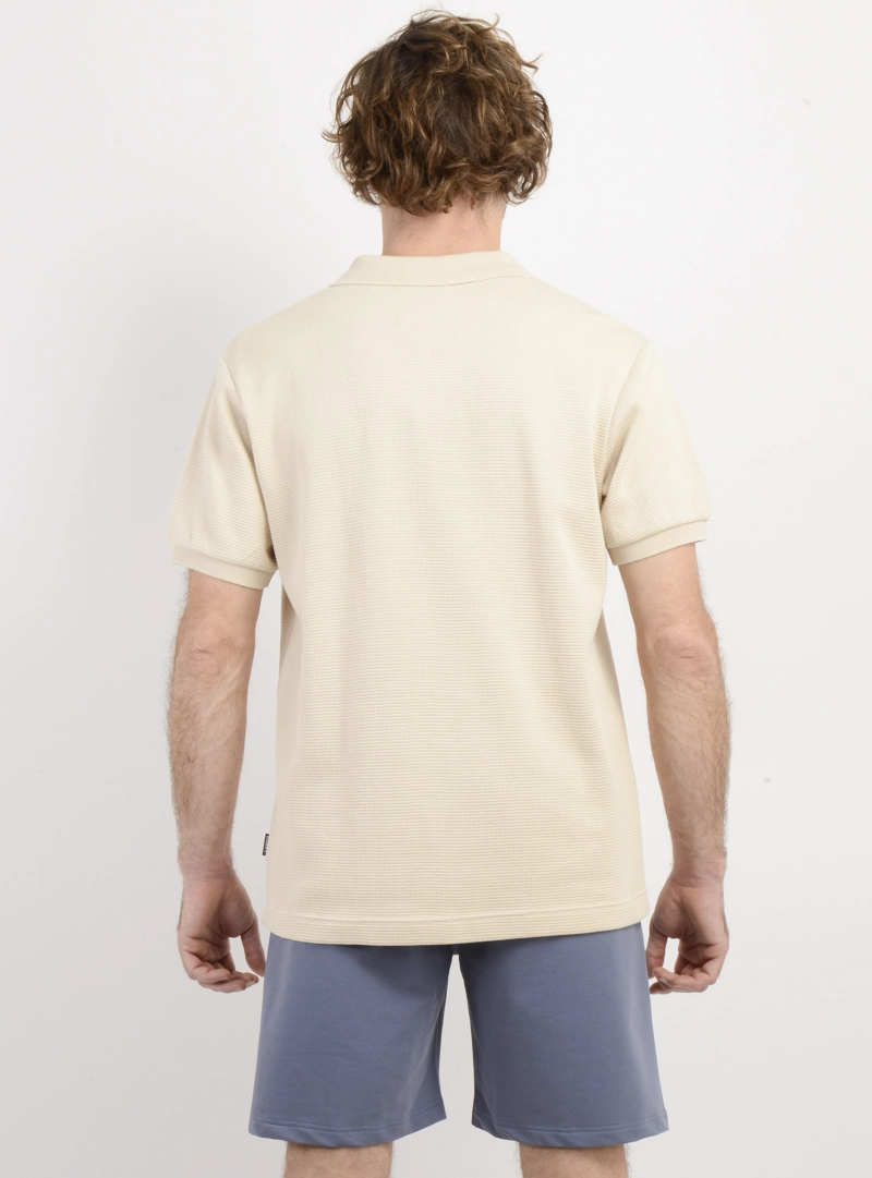 POLERA TEJIDA MANGA CORTA RIVERA BEIGE CLARO - 2