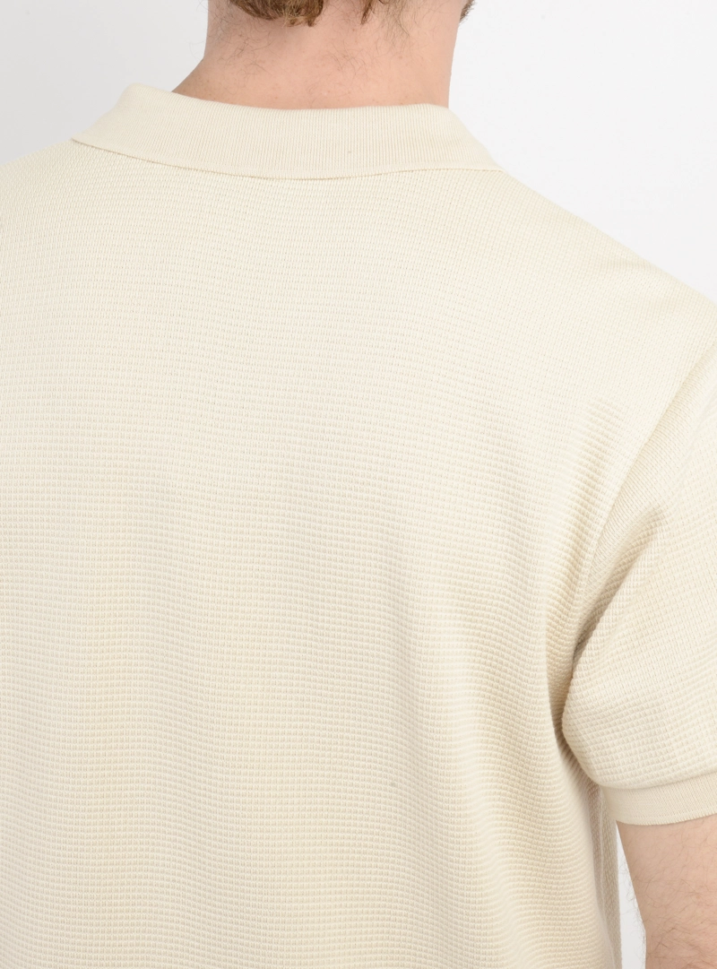 POLERA TEJIDA MANGA CORTA RIVERA BEIGE CLARO - 6