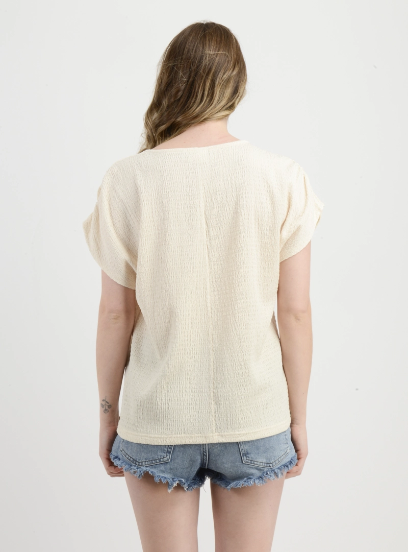 POLERA MANGA CORTA CAMILE BEIGE CLARO - 2