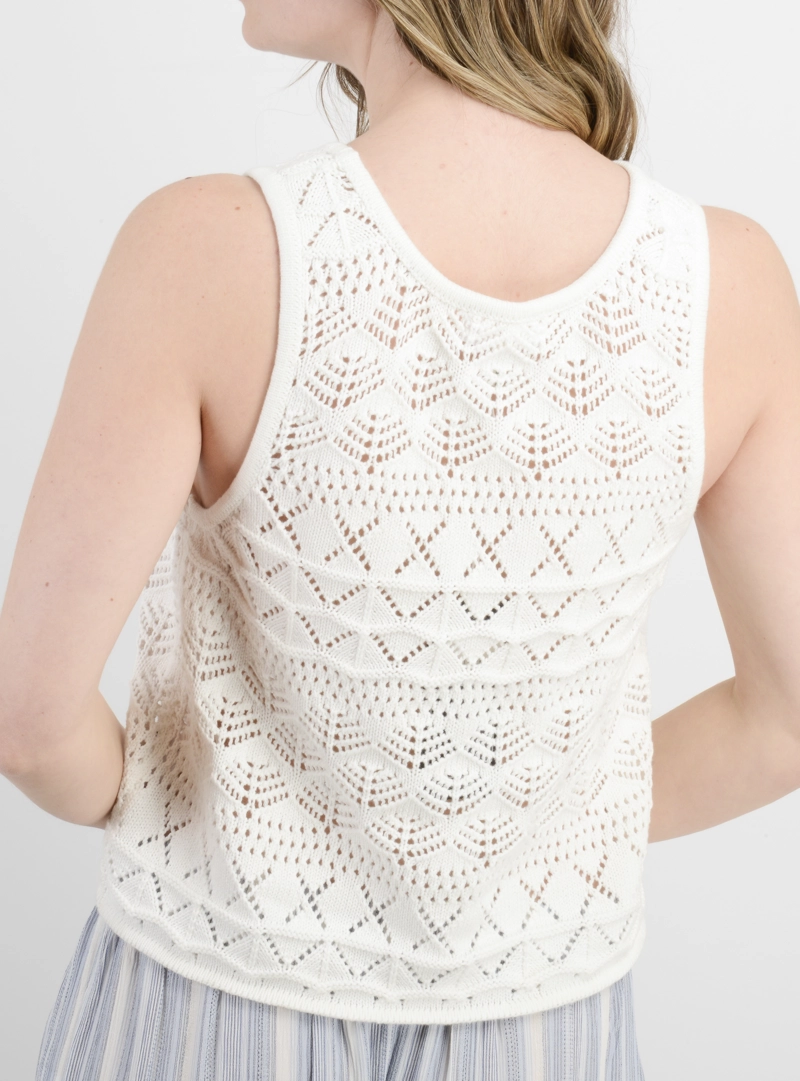 POLERA TEJIDA SIN MANGAS CEDAR BEIGE CLARO - 6