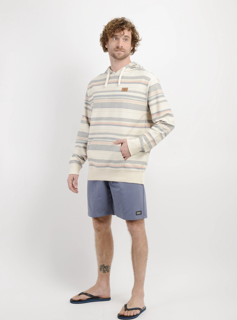 POLERON BAVARO STRIPE HOODIE BEIGE CLARO - 3