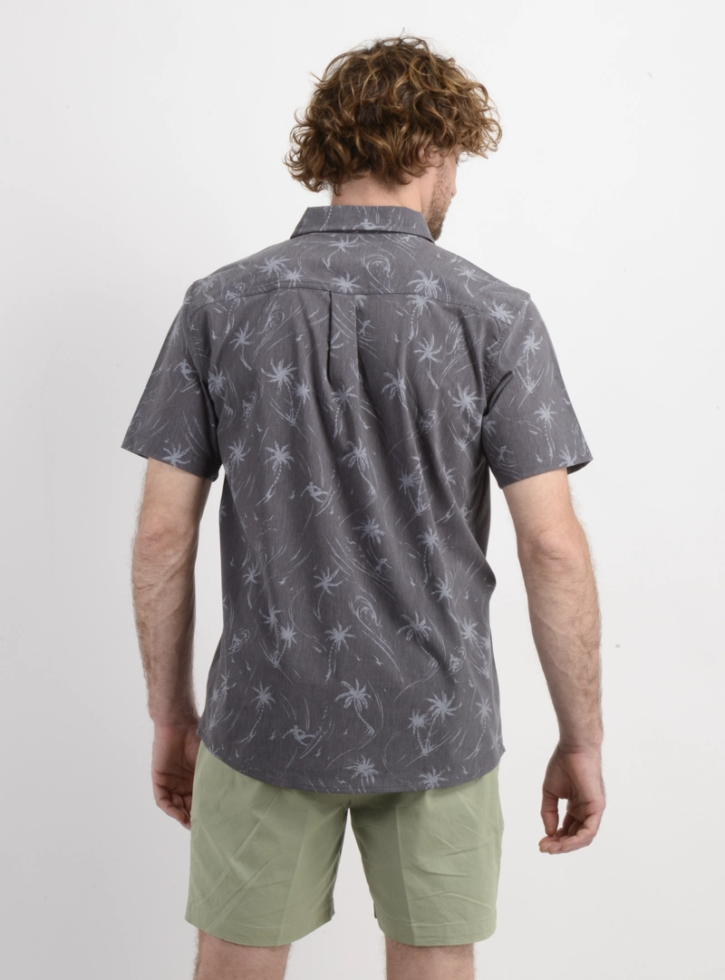CAMISA MANGA CORTA TRVLR TRAVERSE PALM GRIS OSCURO - 2