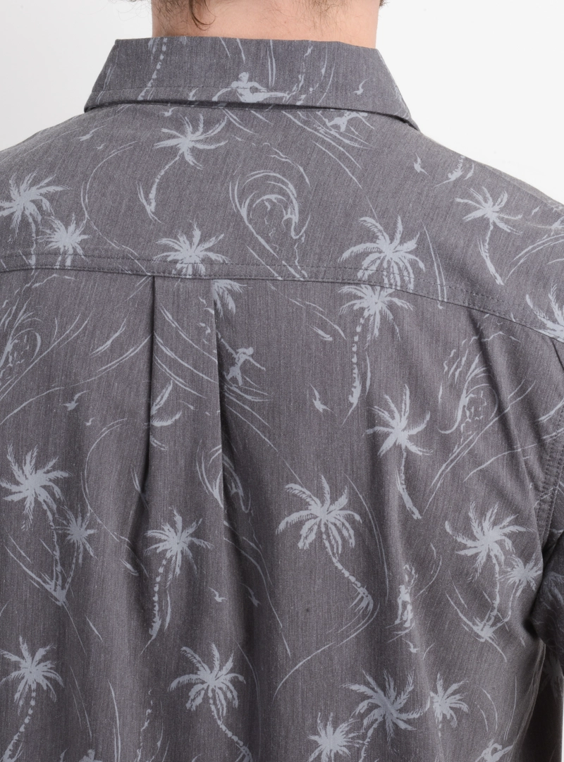 CAMISA MANGA CORTA TRVLR TRAVERSE PALM GRIS OSCURO - 6
