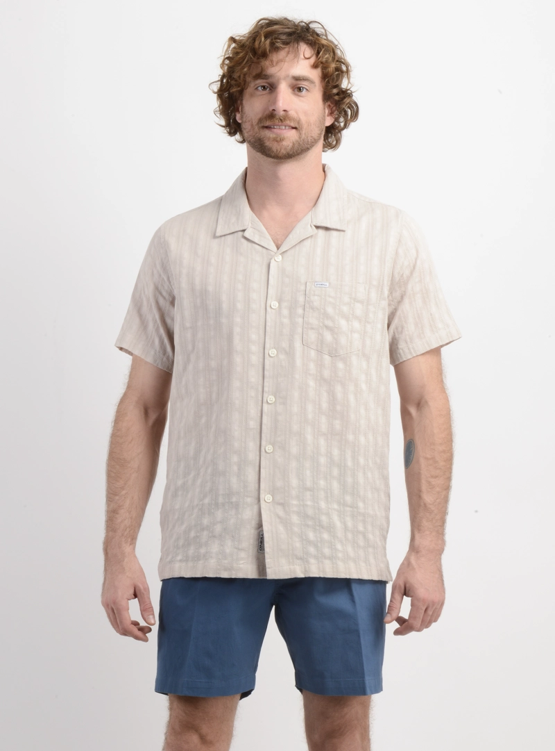 CAMISA MANGA CORTA POLARIZE BEIGE - 1