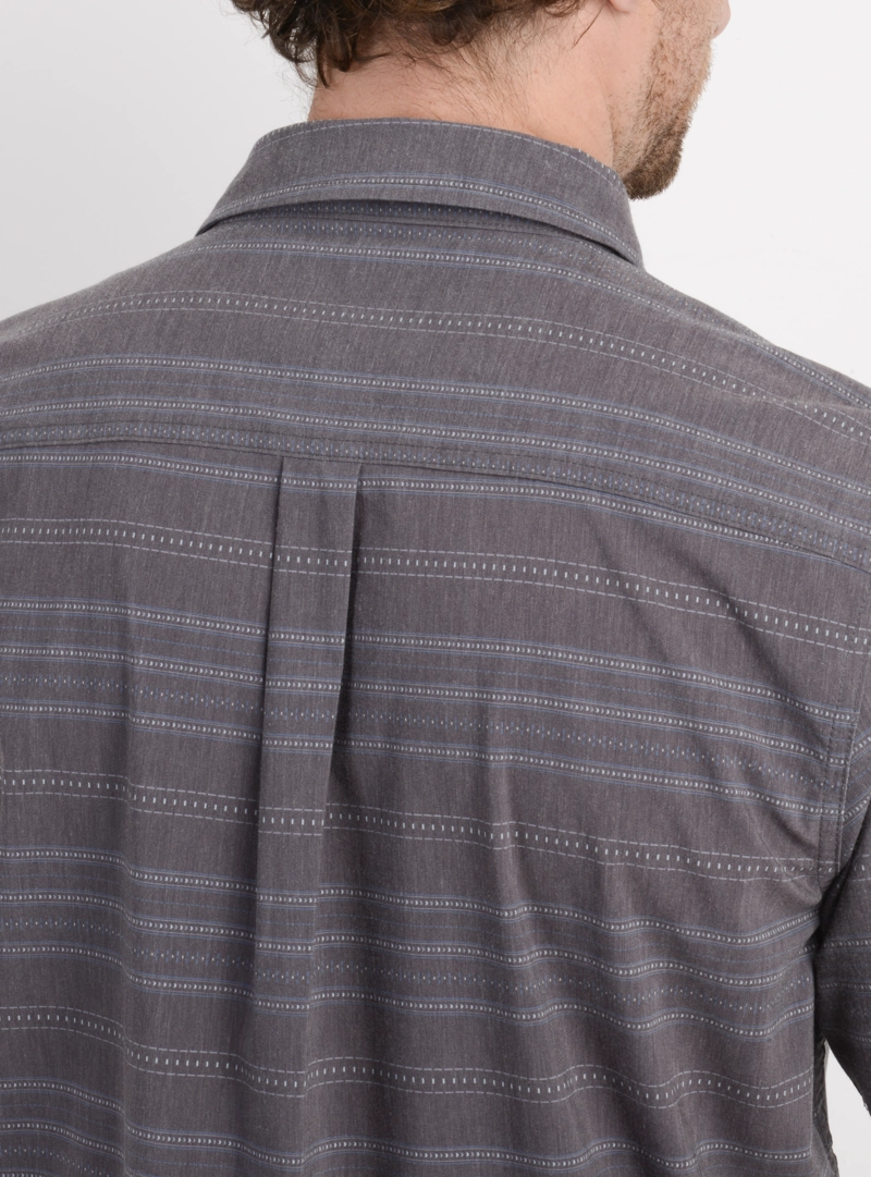 CAMISA MANGA CORTA TRVLR TRAVERSE STRIPE GRIS OSCURO - 6