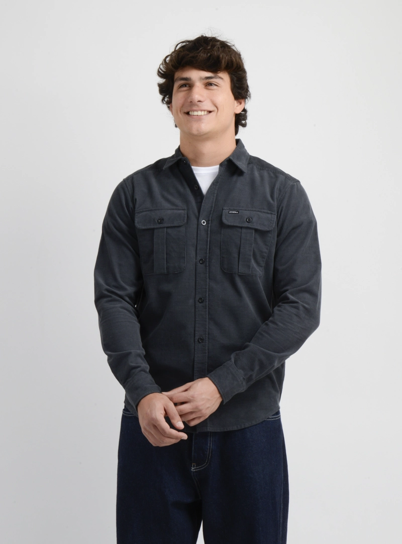 CAMISA MANGA LARGA CLINT GRIS OSCURO - 1