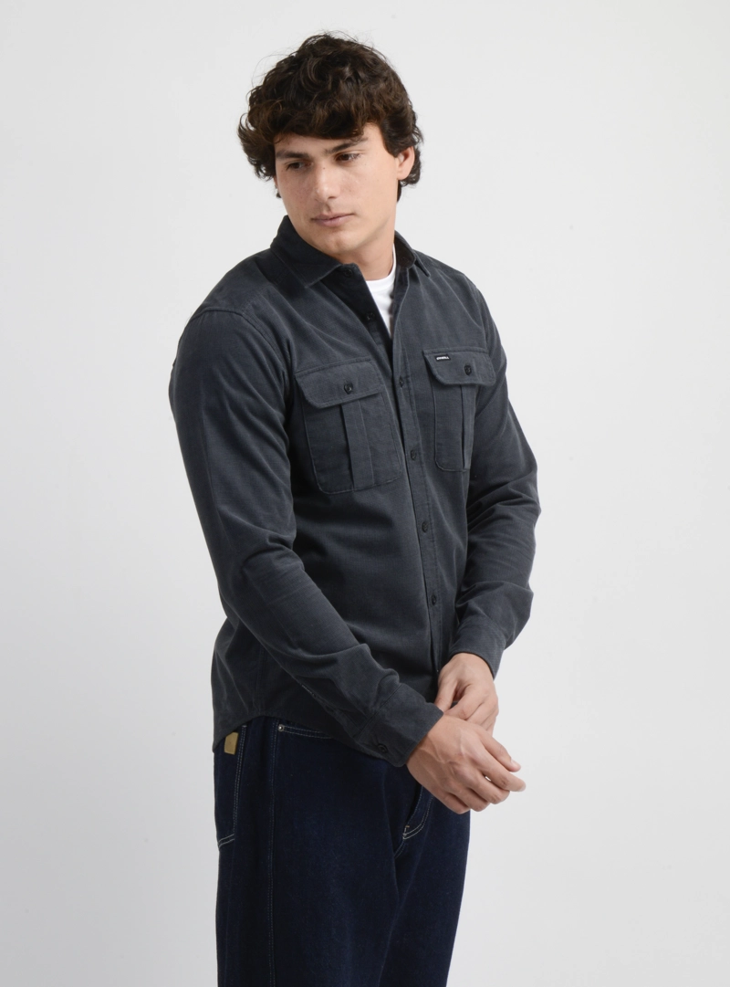 CAMISA MANGA LARGA CLINT GRIS OSCURO - 4