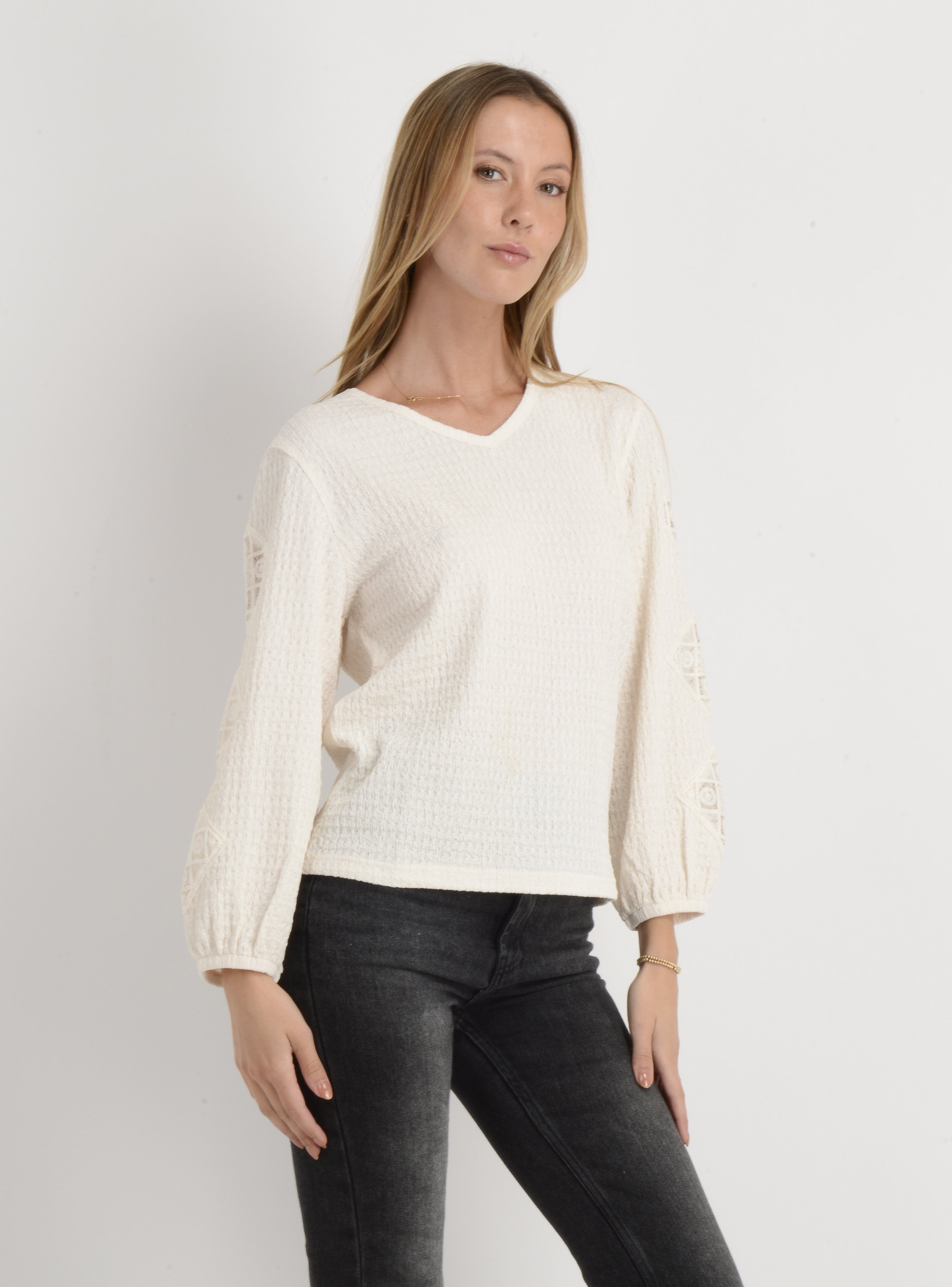 POLERA MANGA LARGA BRAYTON BEIGE CLARO - 4