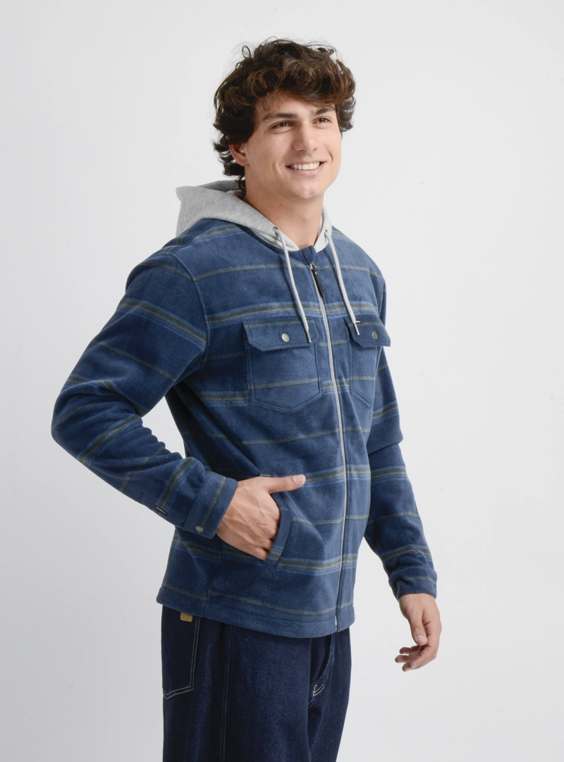 CAMISA POLAR MANGA LARGA ARCHER AZUL - 4