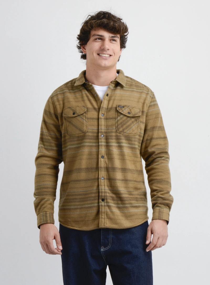 CAMISA POLAR MANGA LARGA GLACIER OVERSHIRT CAFE - 1