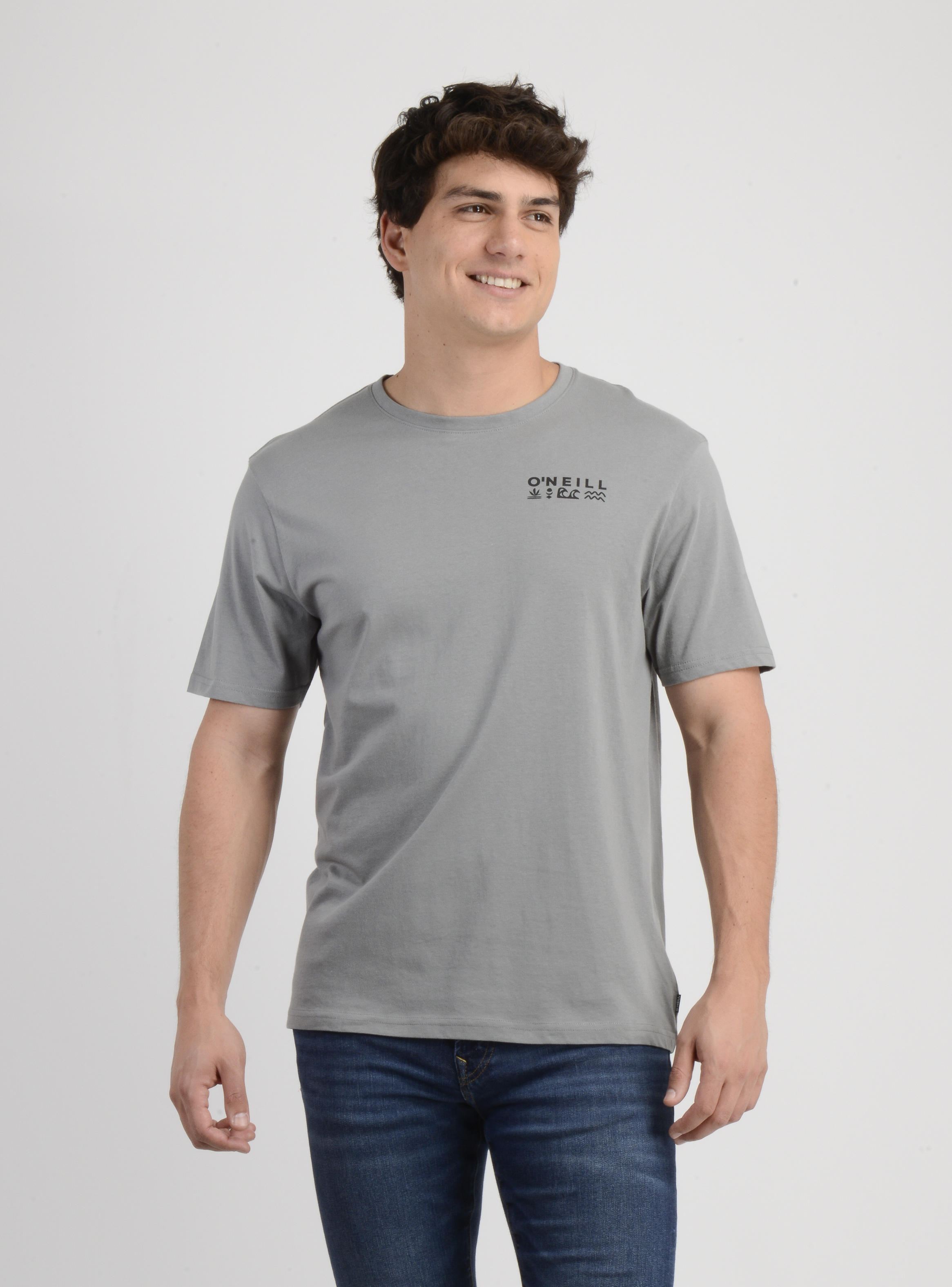 POLERA MANGA CORTA GLYPHS GRIS - 1