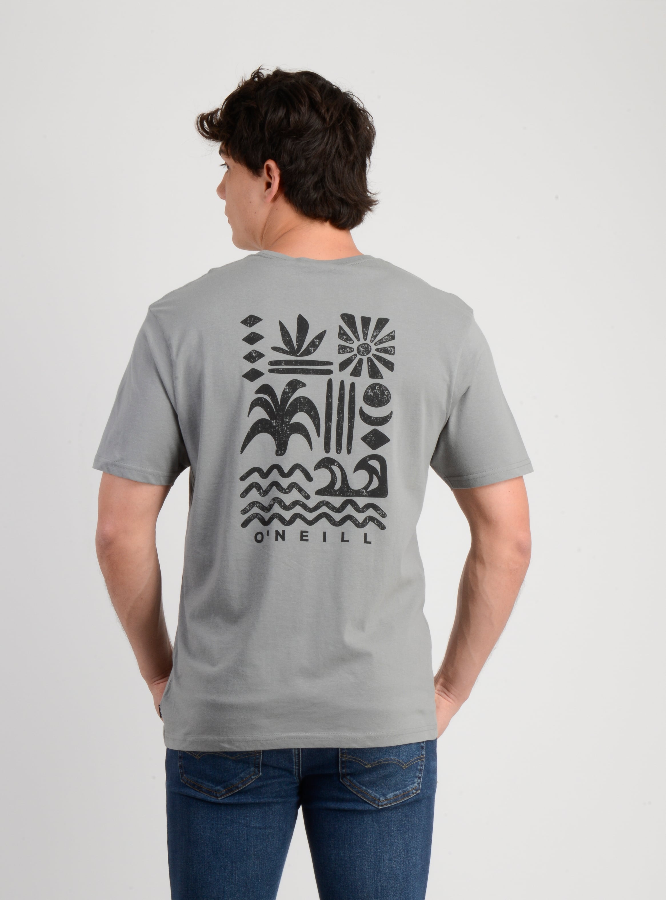 POLERA MANGA CORTA GLYPHS GRIS - 2