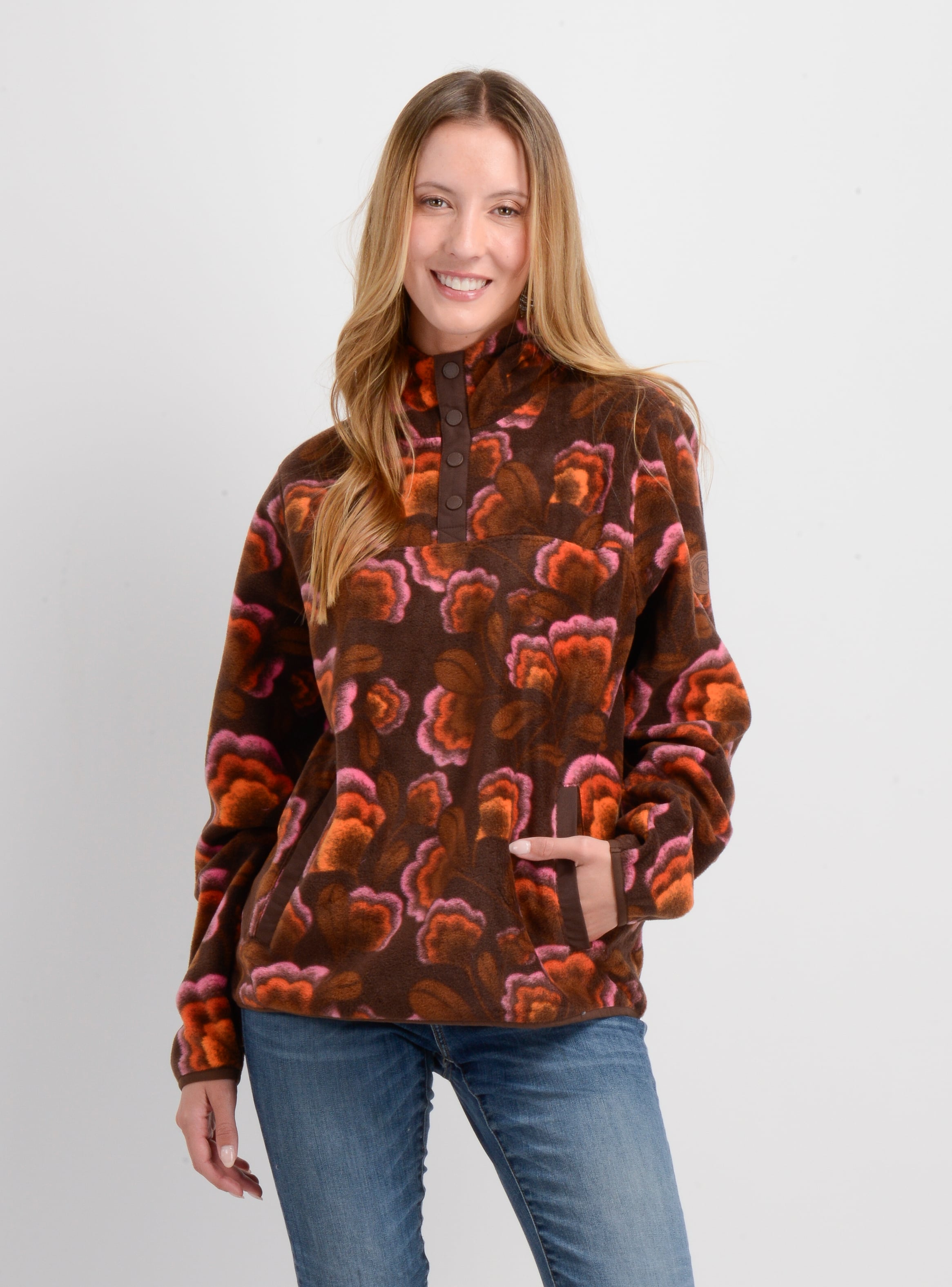 POLERON POLAR HOODIE OG FLOWERS ROSADO - 1