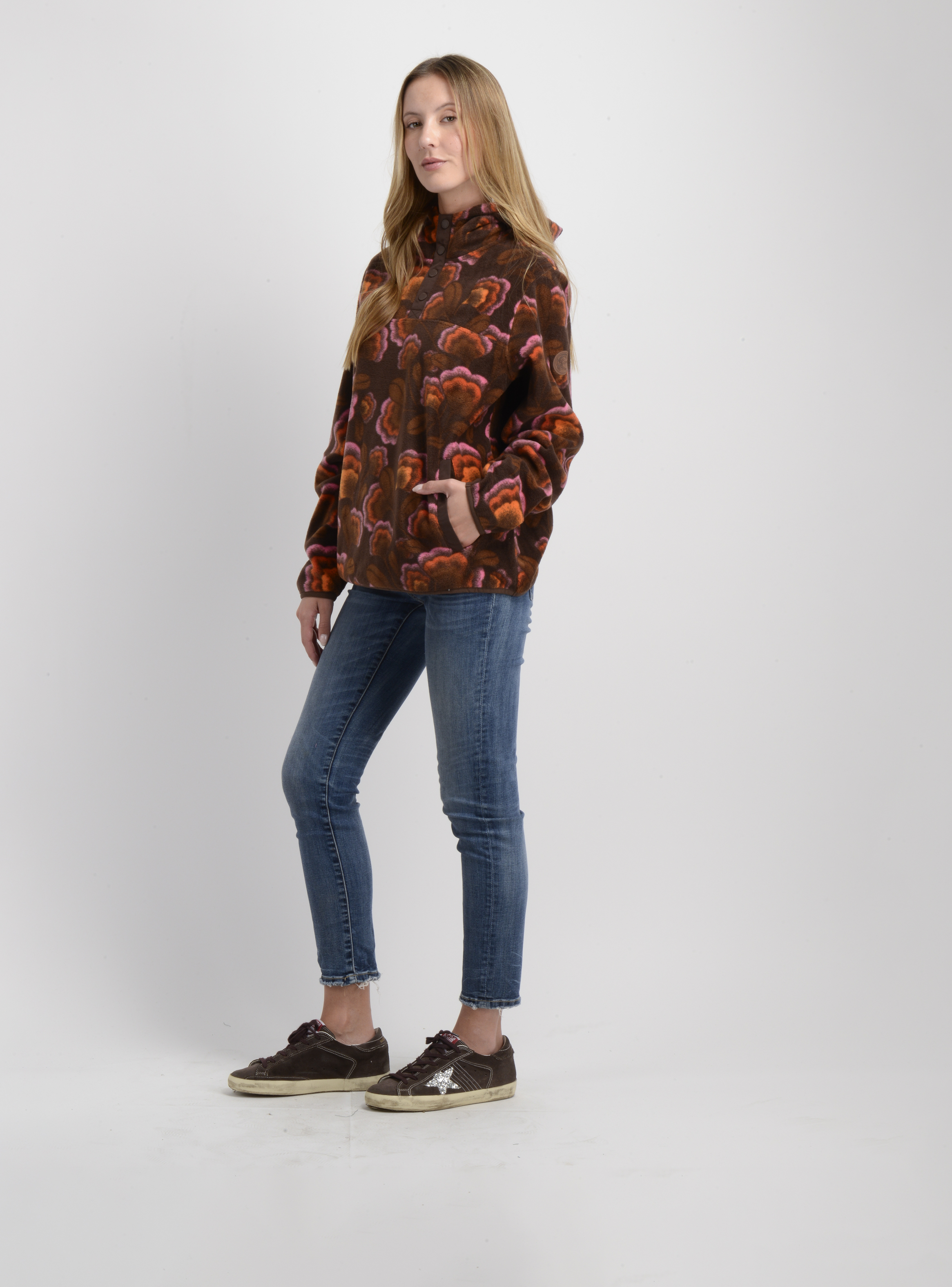 POLERON POLAR HOODIE OG FLOWERS ROSADO - 3