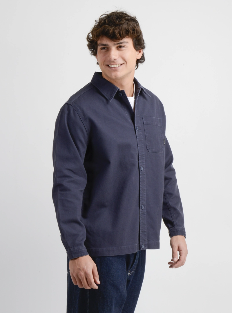 CAMISA MANGA LARGA MAXWELL AZUL OSCURO - 4