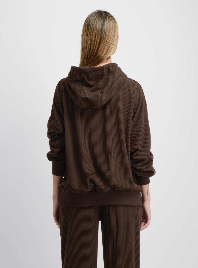 POLERON HOODIE ACANALADO JULY CAFE - 2