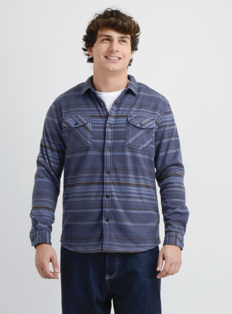 CAMISA POLAR MANGA LARGA GLACIER OVERSHIRT AZUL - 1