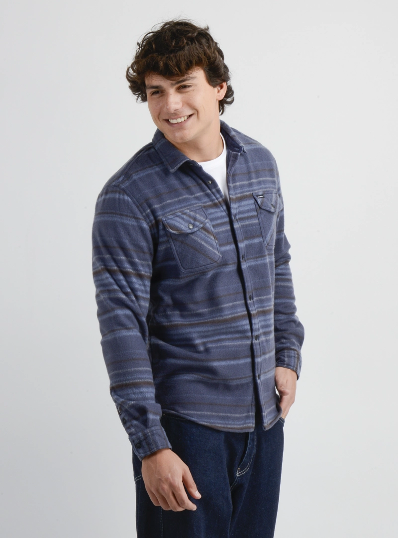 CAMISA POLAR MANGA LARGA GLACIER OVERSHIRT AZUL - 4
