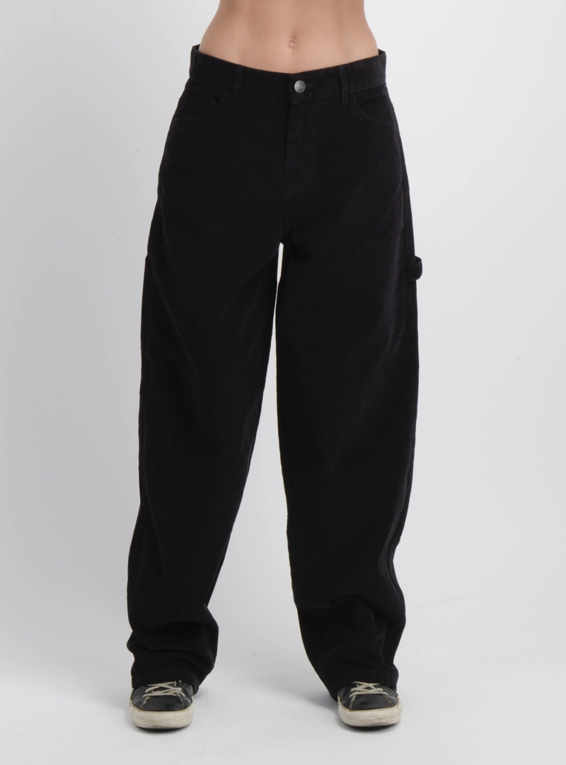 PANTALON COTELE LUX  NEGRO - 1